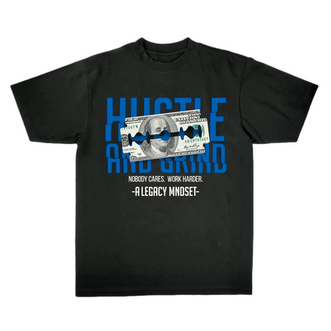 "HUSTLE & GRIND" TEE- BLACK