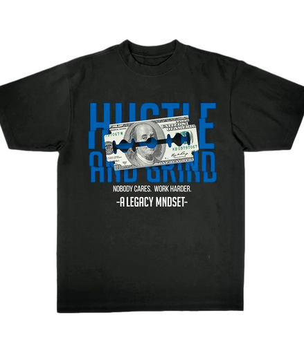 "HUSTLE & GRIND" TEE- BLACK
