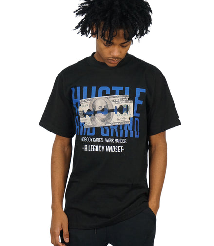 "HUSTLE & GRIND" TEE- BLACK